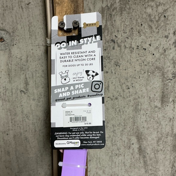 Woof Nylon 5 Foot Dog Leash Purple for Small Dogs Standard Unisex - Picture 3 of 3